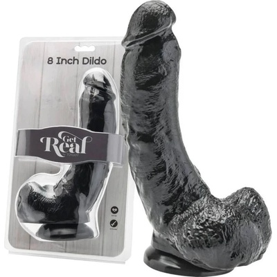 Реалистично дилдо с изразени вени и вендуза, 20, 5см. - ToyJoy Get Real Black (D-234568)