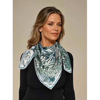 hedvábný oboustranný šátek modrá zelená vzor PUMA PANTER 90 cm – Zboží Mobilmania