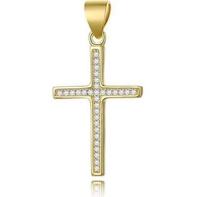 Beneto Pozlátený strieborný prívesok Krížik AGH592 gold