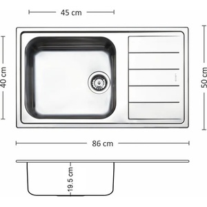 Leks Venice BB 86.1 RTI Мивка за вграждане