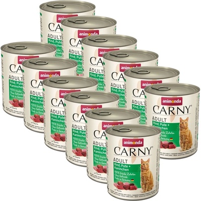 Animonda CARNY Cat Adult говеждо, пуйка + заек 12 x 800 г
