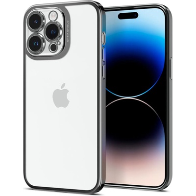 Spigen Гръб Spigen Optik Crystal за iPhone 14 Pro Max - Порзрачен с сребриста рамка