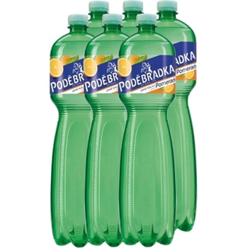 Poděbradka Jemně perlivá s příchutí pomeranč 6 x 1,5 l