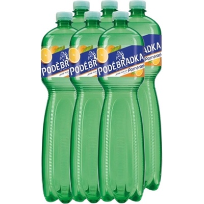 Poděbradka Jemně perlivá s příchutí pomeranč 6 x 1,5 l