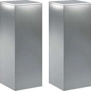 vidaXL Стойка за растения 2 pcs Сребристо 30 x 30 x 80 cm (8012499)
