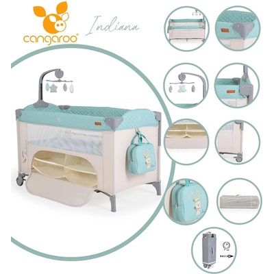 Cangaroo Детска кошара Indiana мента (108458)