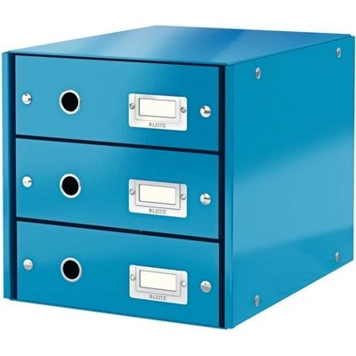 Leitz Click&Store box 3 zásuvky metalický modrý