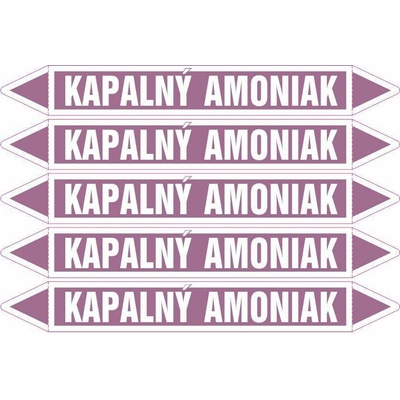 Grafiko | Kapalný amoniak - dle ČSN 13 0072 - Materiál fólie s ochrannou laminací, Rozměr aršík 5ks šipka 212x26mm