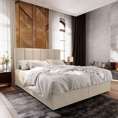 Textilomanie Meralis čalouněná boxspring béžová matrace Bonell pružinová Cosmic 10