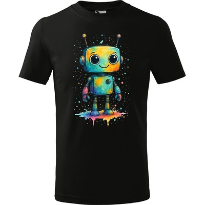 Handel detské tričko Veselý robotík čierna