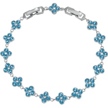 CRYSTalp Krásný náramek s modrými kytičkami 22289.AQU.R