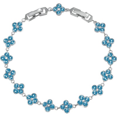 CRYSTalp Krásný náramek s modrými kytičkami 22289.AQU.R