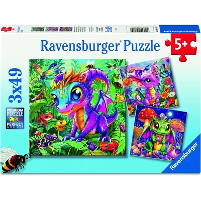 RAVENSBURGER Dráčátka objavujú prírodu 3x49 dielov