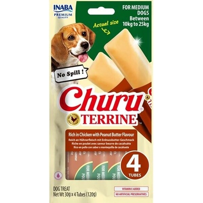 Inaba Churu Terrine Medium Dog kuracie a arašíd.máslo 4 x 30 g