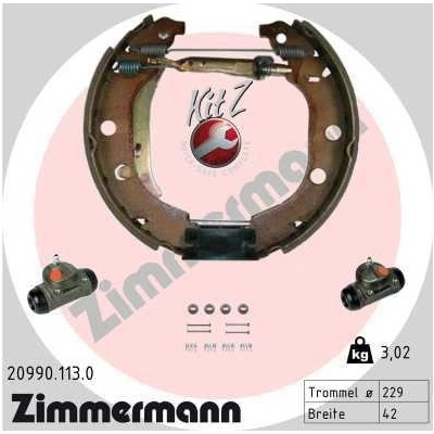 Sada brzdových čeľustí ZIMMERMANN 20990.113.0