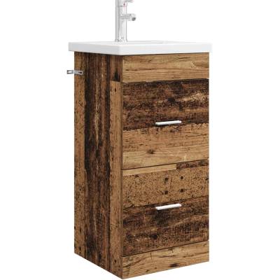vidaXL Баня с мивка Старо дърво 42 x 40 x 84, 5 см Инженерна дървесина (890702)