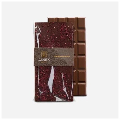 Čokoládovna Janek mléčná s drcenými lyofilizovanými malinami a ostružinami 5 x 85 g