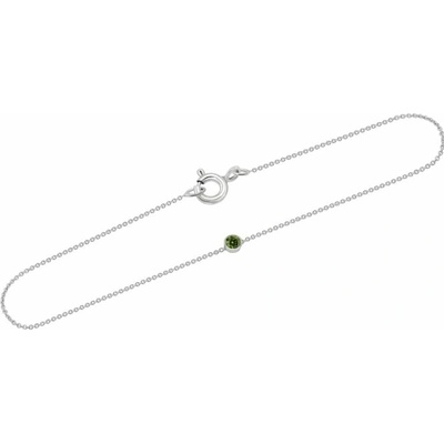 Eppi Platinový minimalistický náramok so zeleným diamantom Lepio BR41334
