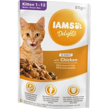 Iams Cat Kitten All Breeds kuracie mäso v omáčke 85 g