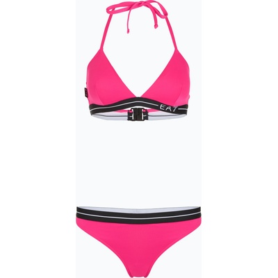 Giorgio Armani Дамски бански костюм от две части EA7 Emporio Armani Logo Tape Bikini Triangle neon pink