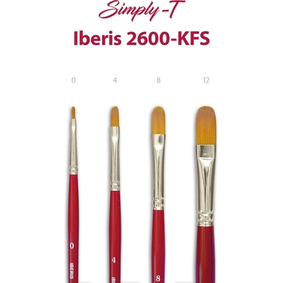 Štetec Simply-T Iberis 2600-KFS - Filbert, krátka rukoväť Veľkosť štetca: O