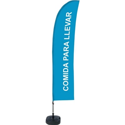 Jansen Display Beach Flag Budget Wind Complete Set Take Away Blue Spanish, 1010 x 4305 mm