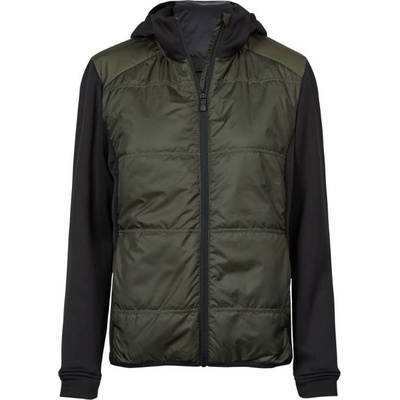 TEE JAYS TJ9113 / Дамско хибридно еластично яке с качулка - тъмнозелено/черно M (189113zk602)