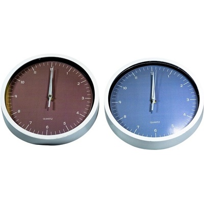 hodiny d25cm, Bílá (HA19-6), sklo+rámeček