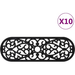 vidaXL Постелки за стъпала 10 бр 25x75 см гума (155633)