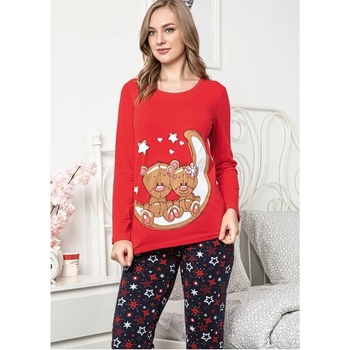 Image 1 of Пижама в червено и тъмносиньо с луна и мечета