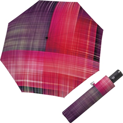 Doppler Carbonsteel Magic Noble Check dámsky plne automatický dáždnik pink