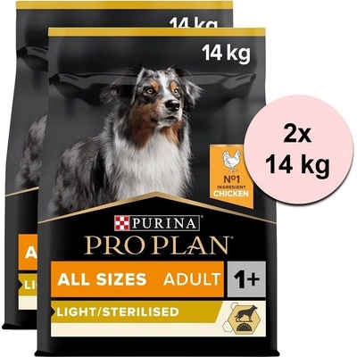 Pro Plan All Sizes Adult Light Sterilised kura 2 x 14 kg