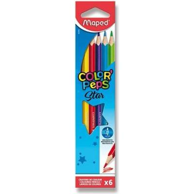 Maped Color’Peps Star trojhranné ergonomické pastelky s odolnou tuhou 2,9 mm 6 barev