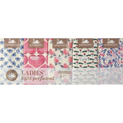 Harmony Ladies Light Perfumed 1349 papierové vreckovky 3-vrstvové 10 x 10 ks