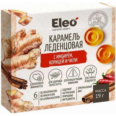 ELEO Karamelové bonbony se zázvorem, skořicí a chilli 6 x 19 g