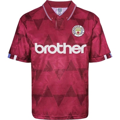 Score Draw Мъжка футболна фланелка Score Draw SD Manchester City Retro Away Shirt 89 Mens - Purple/White