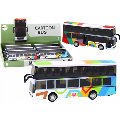 Lean Toys Dvoupatrový Autobus s Pohonem, Kovový, Barevný, Světla, Zvuky