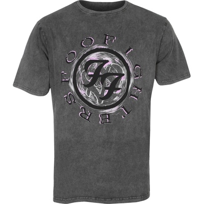 ROCK OFF мъжка тениска Foo Fighters - Wheel Logo Shadow Stone Wash - ROCK OFF - FOOSTNW67MC