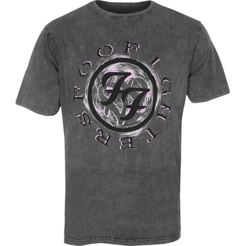 ROCK OFF мъжка тениска Foo Fighters - Wheel Logo Shadow Stone Wash - ROCK OFF - FOOSTNW67MC