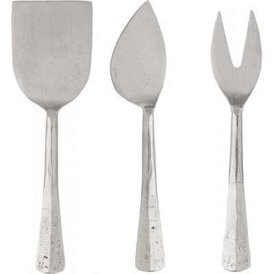 Bloomingville Sada nožů na sýry Kinnie – set 3 ks stříbrná barva kov
