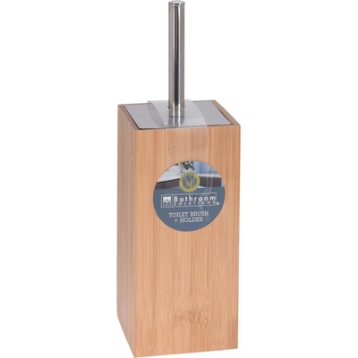 Bathroom Solutions WC štětka z bambusu nerezové oceli a plastu béžový stříbrný 34 x 10 x 10 cm