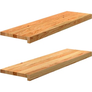 vidaXL Прозоречни первази, 2 бр, светлокафяви, 90x25x2 см, дъб масив (4009143)