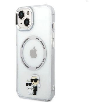 Pouzdro Karl Lagerfeld MagSafe IML Karl and Choupette NFT Apple iPhone 14 čiré