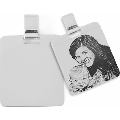 Zlatnictví Zlatíčko Zlatý přívěsek destička z bílého zlata možnost rytí nebo přenosu fotografie