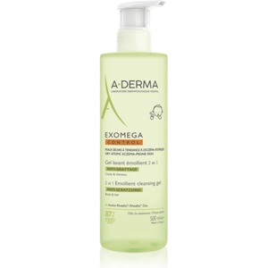 A-DERMA Exomega Control 2 in 1 emollient cleansing gel душ гел за суха към атопична кожа 500ml