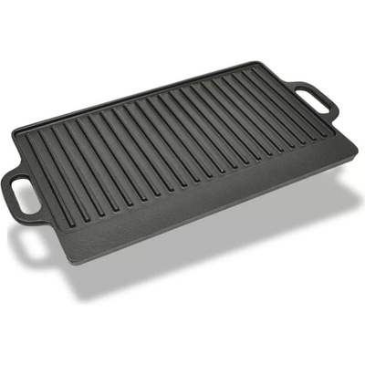 Vidaxl Liatinová grilovacia platňa obojstranná 38 x 23 cm