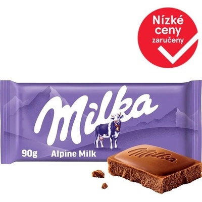 Milka Alpine Milk mléčná čokoláda z alpského mléka 90 g
