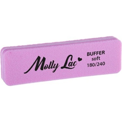 Molly Lac Penový pilník na nechty mini rovný široký ružový 180/240