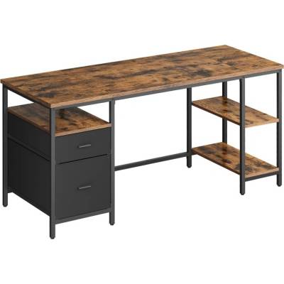 Sconto Písací stôl MINA hnedá/čierna 76 x 160 x 60