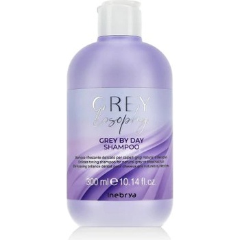 Inebrya GREYlosophy Grey By Day Shampoo 300 ml нежен тонизиращ шампоан за естествено сива и бяла коса унисекс